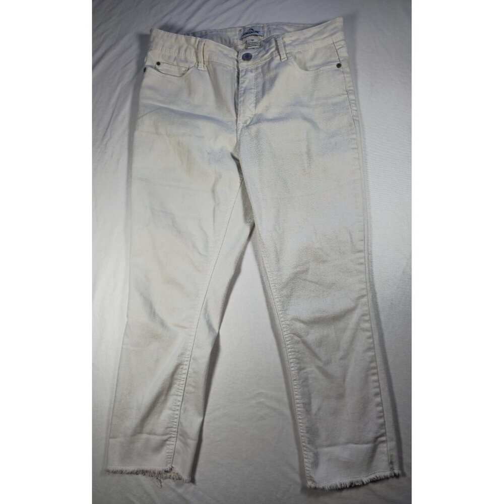 Jordache Women’s Mid Rise Skinny Jeans Size 12 • Arctic White Denim Y2K